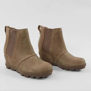 SOREL JOAN OF ARCTIC WEDGE WOMEN'S CHELSEA BOOT ASH BROWN SZ 9
